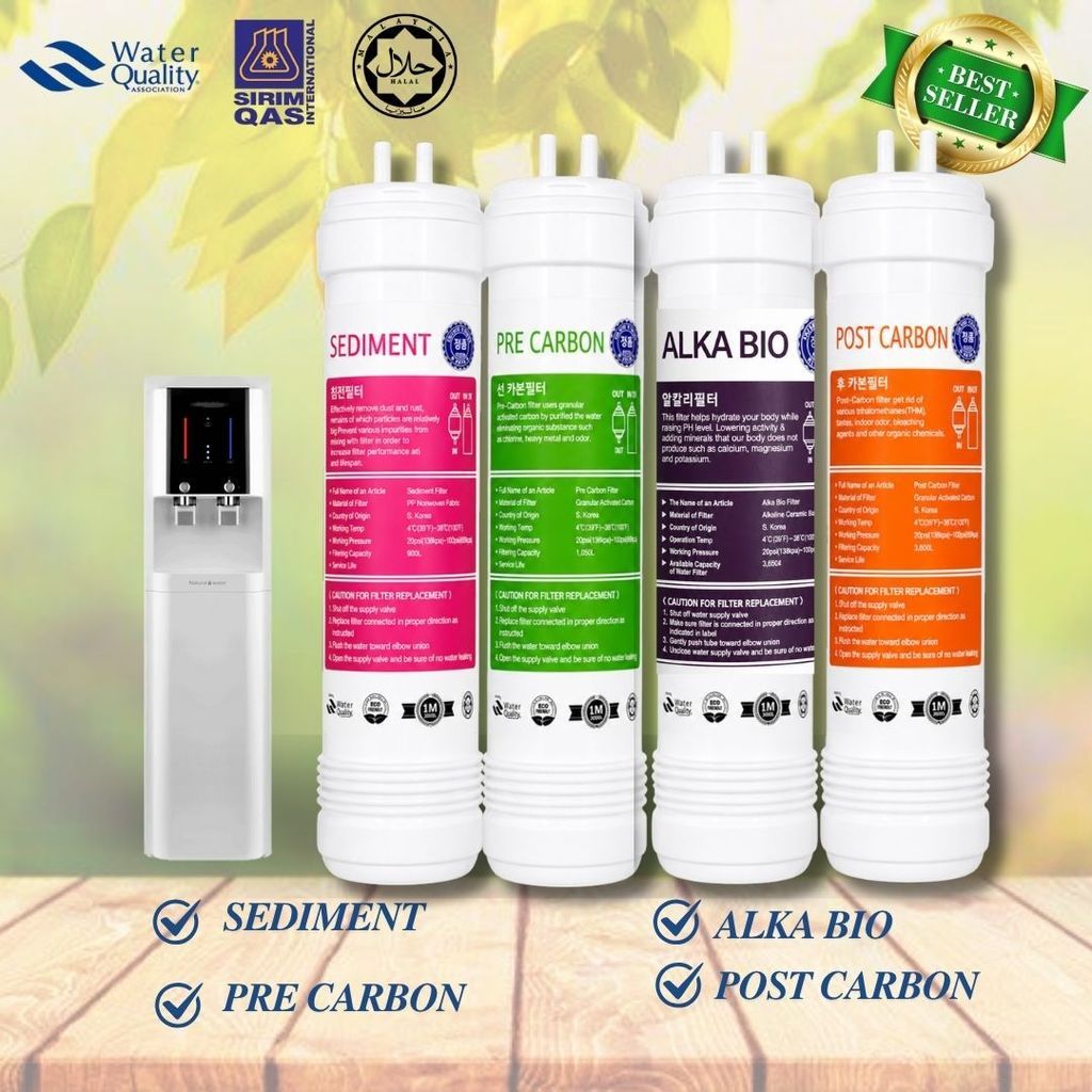 Halal Alkaline Set 10" 4 Stage Set Filtration System U-Type Compatible with Most of Dispenser