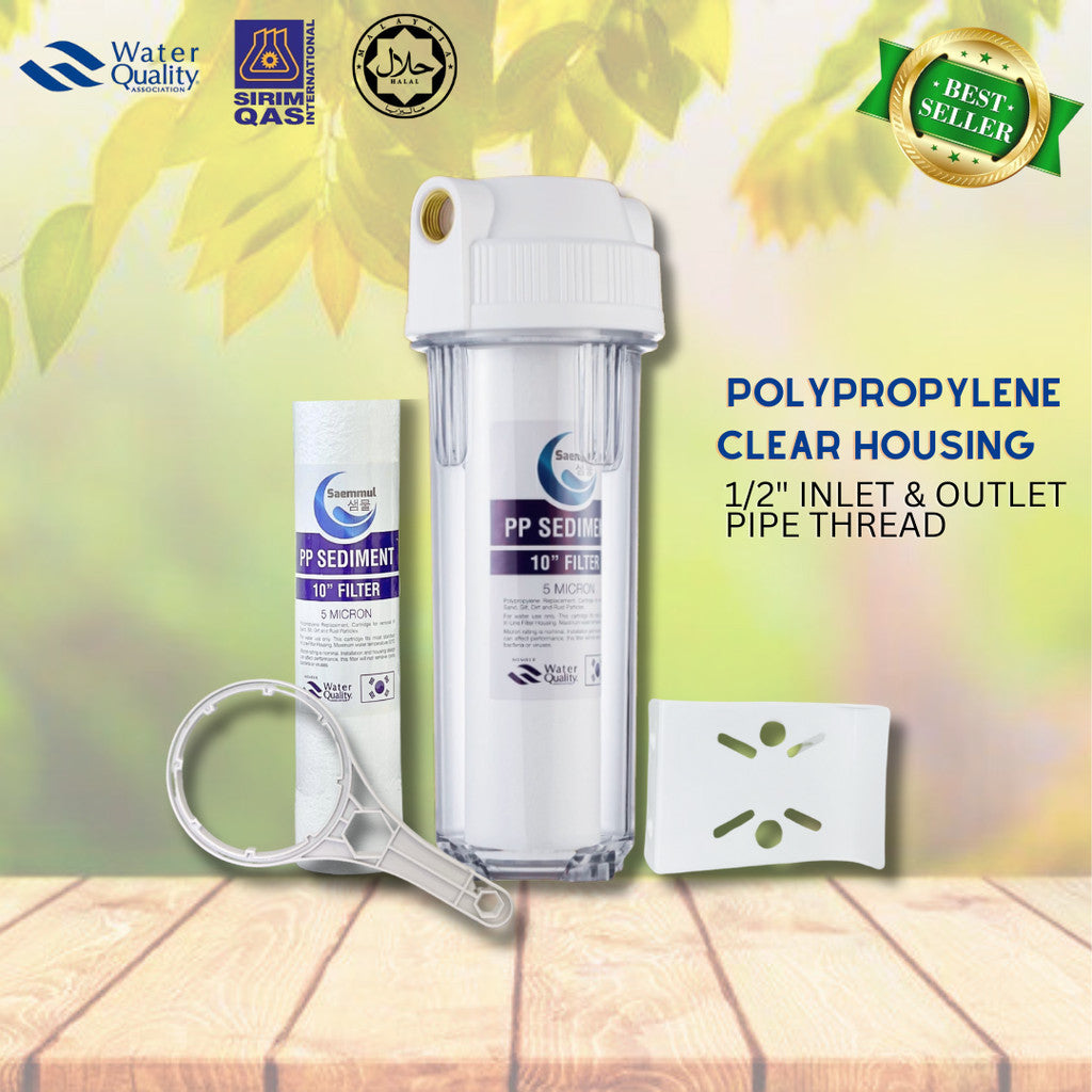 10" CLEAR EXTERNAL OUTDOOR CTO WATER FILTER SET WITH PP CARTRIDGE