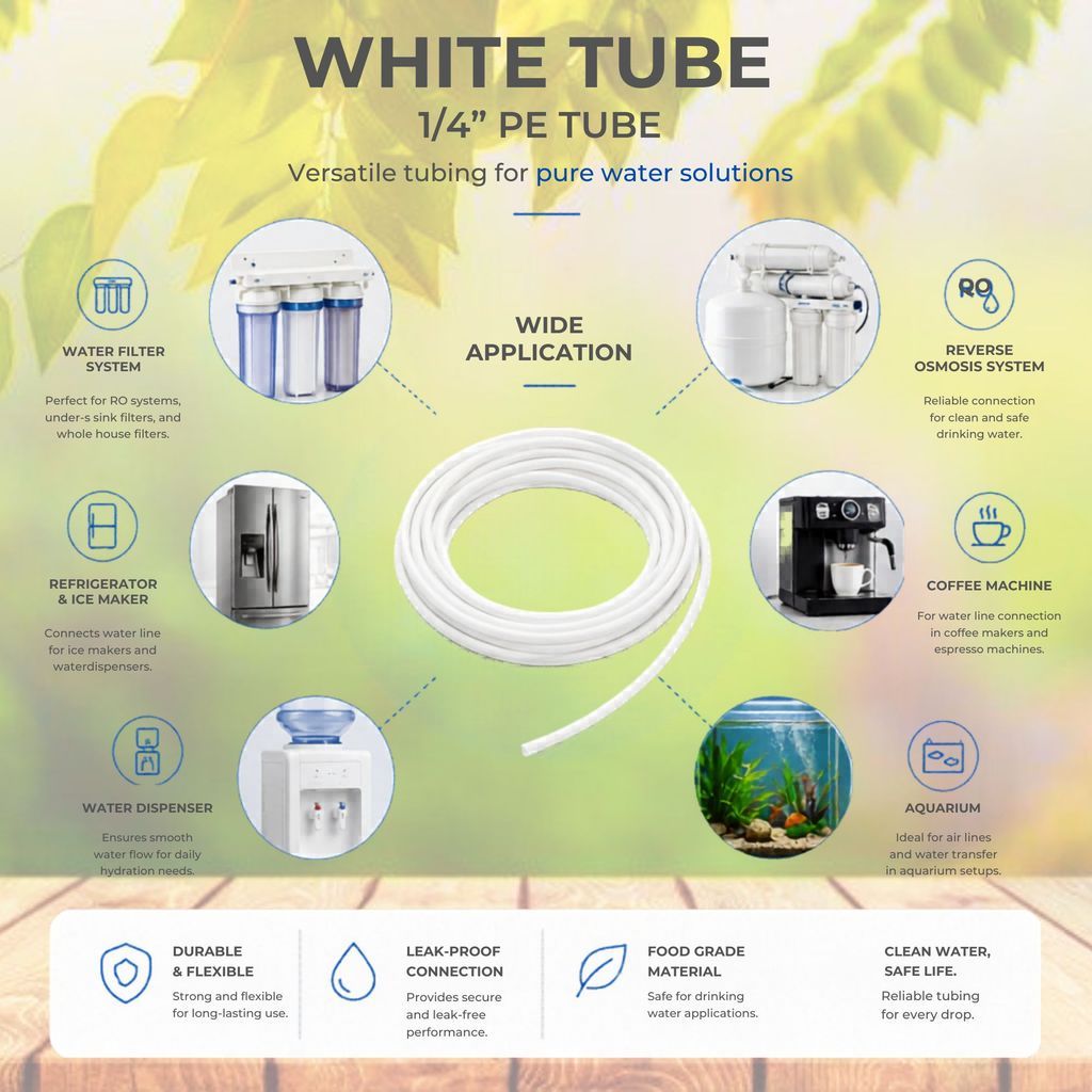 Water Filter (Taiwan )1/4" RO Tube / White Tube / Hose for Water Dispenser