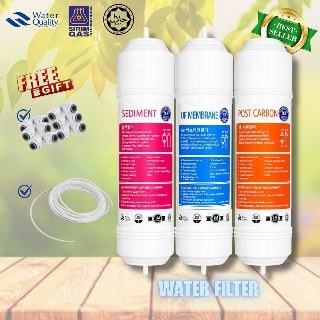 11” UF Ultra Filtration 3stage I-Type Cuckoo/Coway Compatible Replacement Water Filter Cartridge Set Halal