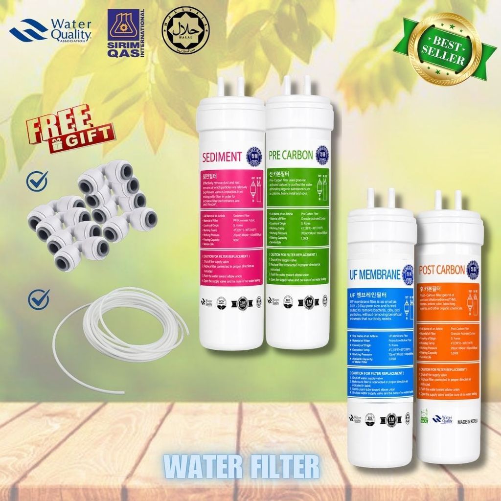 8” Inch UF Ultra Filtration Compatible Replacement U-Type Water Filter Cartridge Set (Halal Filter)