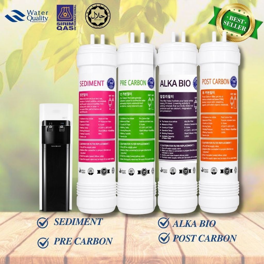 Halal Alkaline Set 10" 4 Stage Set Filtration System U-Type Compatible with Most of Dispenser