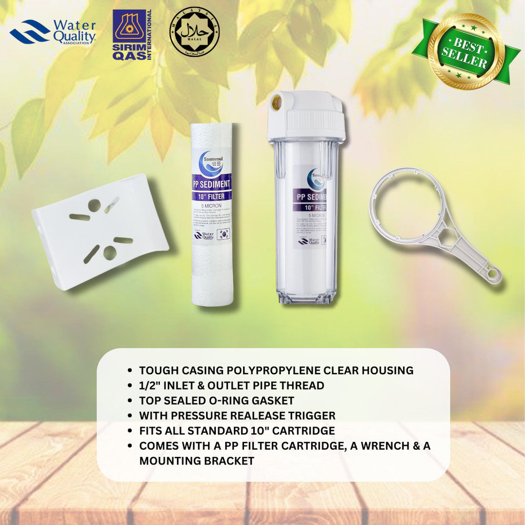10" CLEAR EXTERNAL OUTDOOR CTO WATER FILTER SET WITH PP CARTRIDGE
