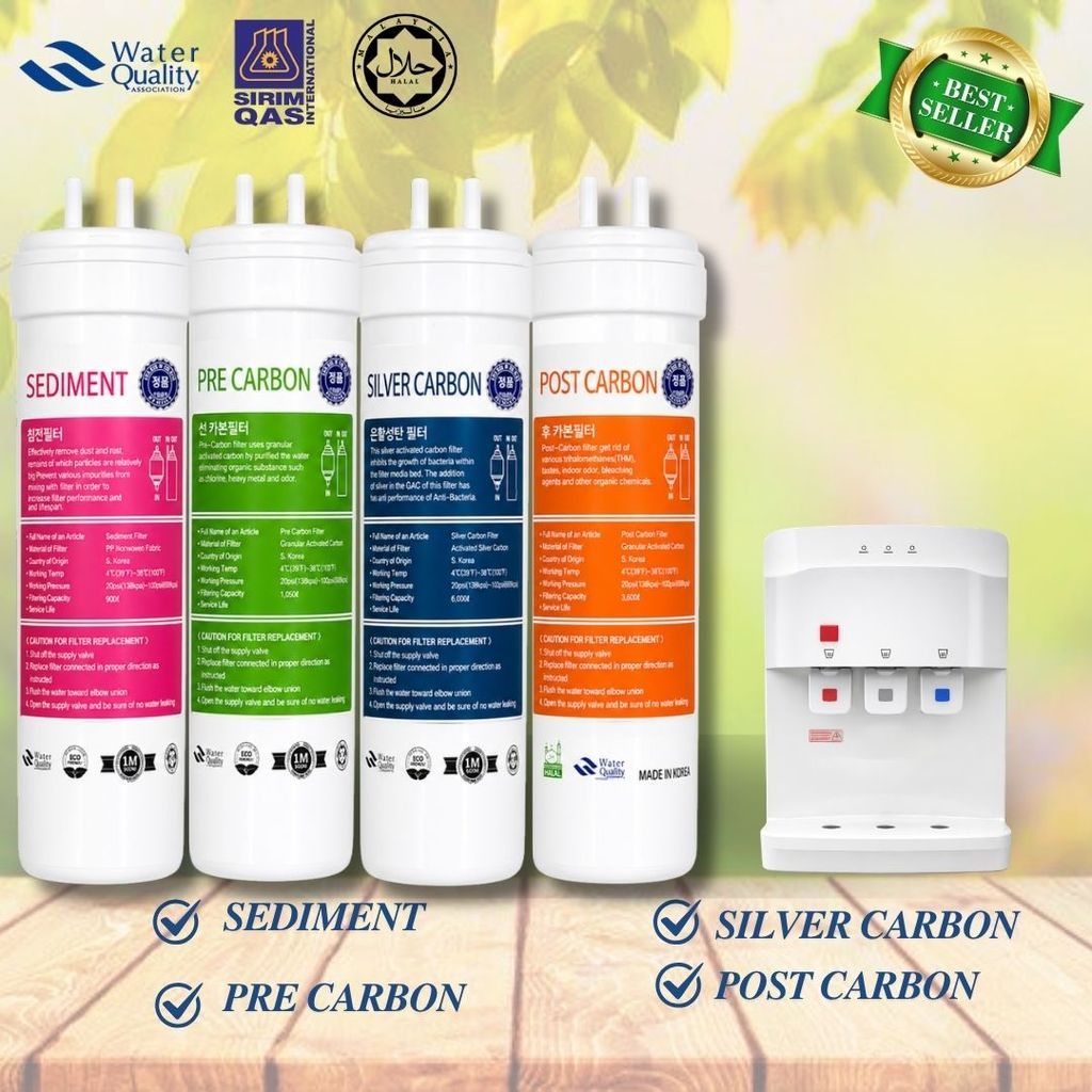 Water Filter Mineral Set 8" 4 Stage Set Halal Filtration System with Free Gift 2-Meter Tube & Accessories