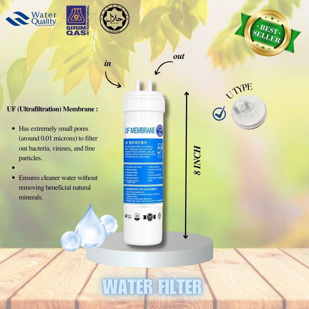 8” Inch UF Ultra Filtration Compatible Replacement Water Filter Cartridge Set (Halal Filter)