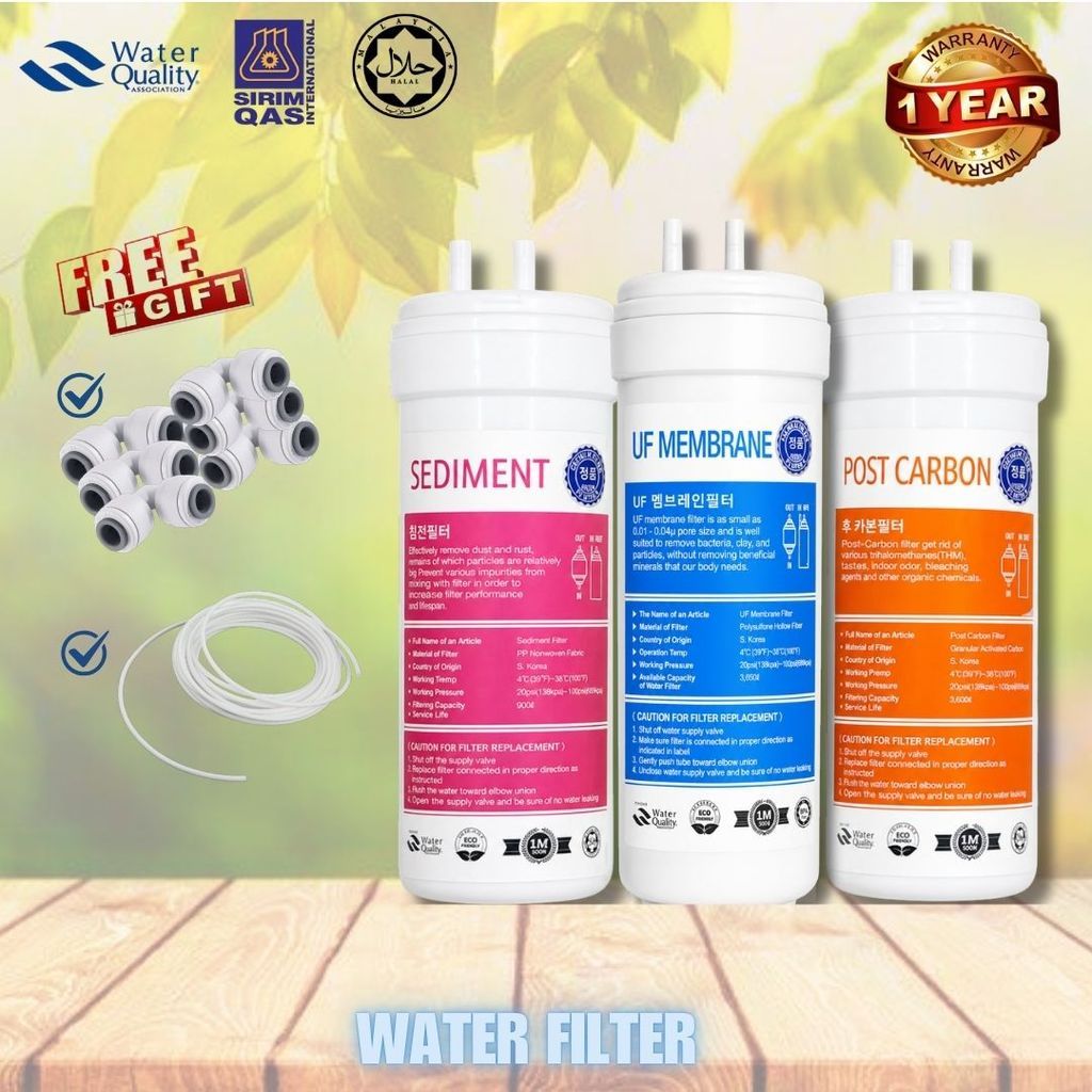 3Pcs Korean UF Water for Coway Neo / Neo Plus / Ombak / Fujison / Petit Water Dispenser ( OEM UF SET)