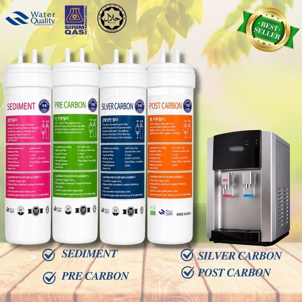 Water Filter Mineral Set 8" 4 Stage Set Halal Filtration System with Free Gift 2-Meter Tube & Accessories