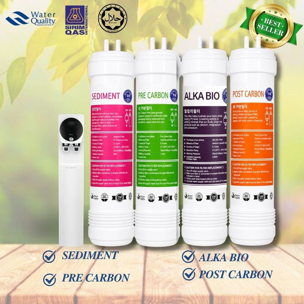 Alkaline Set 10" 4 Stage Halal Set Filtration System U-Type Compatible with Most of Dispenser