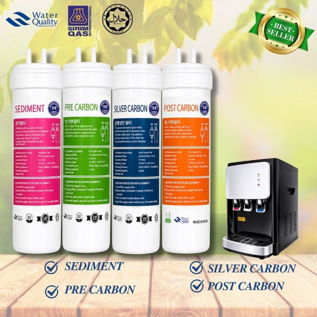 Water Filter Mineral Set 8" 4 Stage Set Halal Filtration System with Free Gift 2-Meter Tube & Accessories