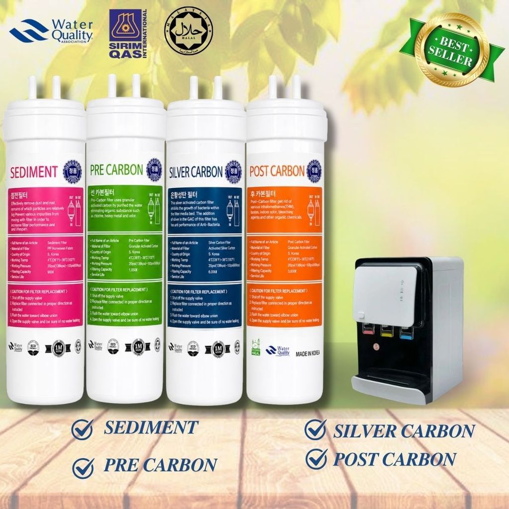 Water Filter Mineral Set 8" 4 Stage Set Halal Filtration System with Free Gift 2-Meter Tube & Accessories