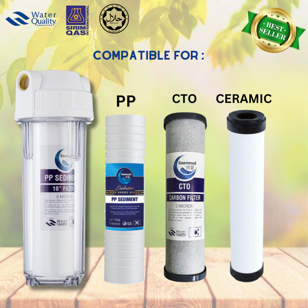 10" CLEAR EXTERNAL OUTDOOR CTO WATER FILTER SET WITH PP CARTRIDGE
