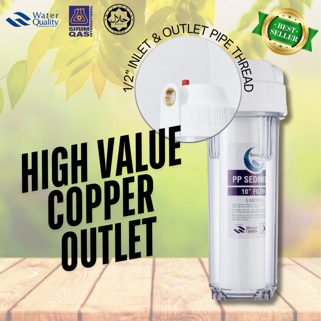 10" CLEAR EXTERNAL OUTDOOR CTO WATER FILTER SET WITH PP CARTRIDGE