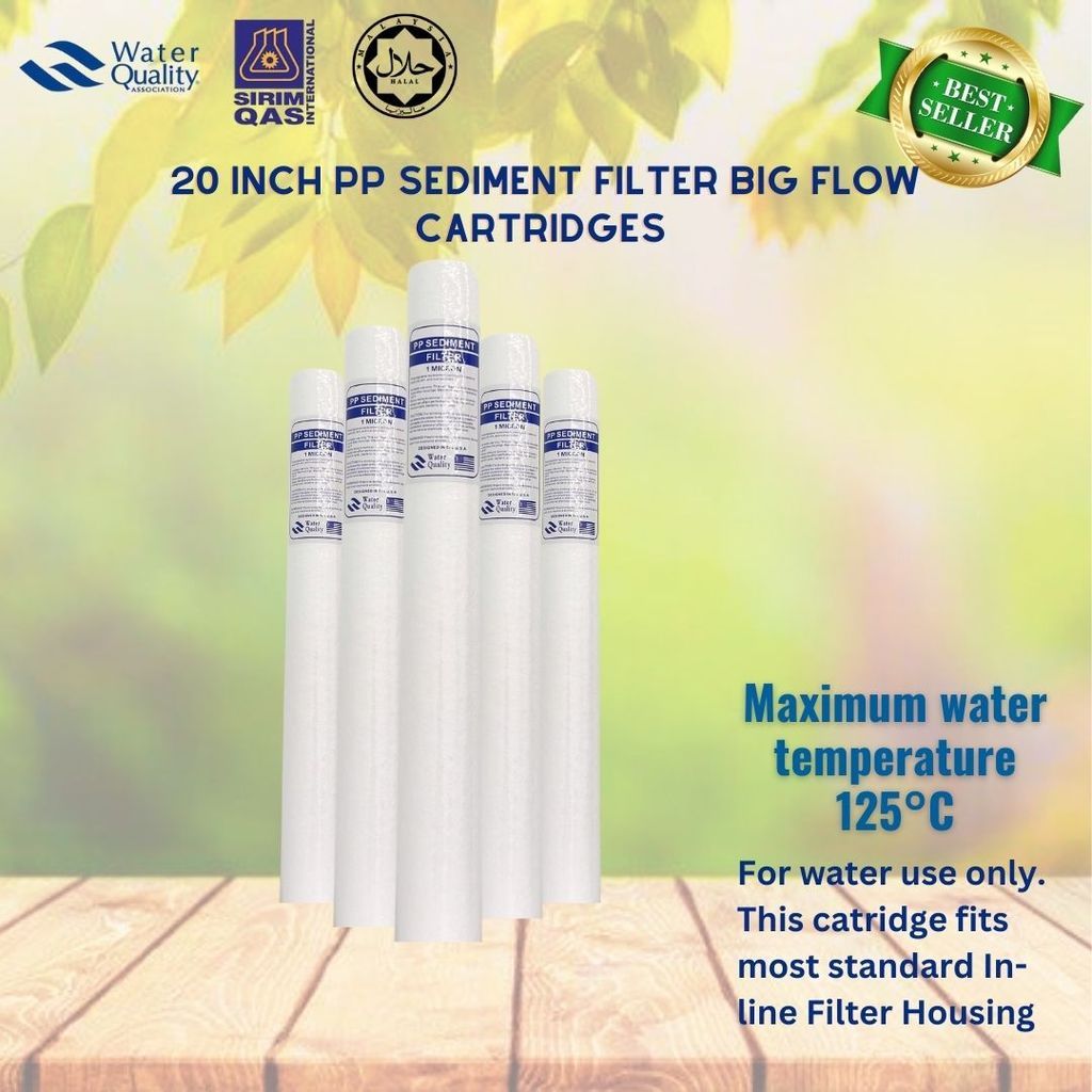 20” Polypropylene PP Sediment Water Filter Replacement - 1 Micron
