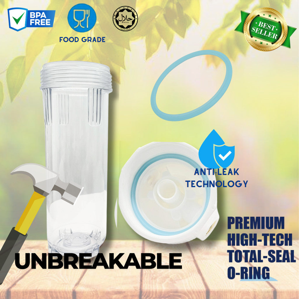 10" CLEAR EXTERNAL OUTDOOR CTO WATER FILTER SET WITH PP CARTRIDGE